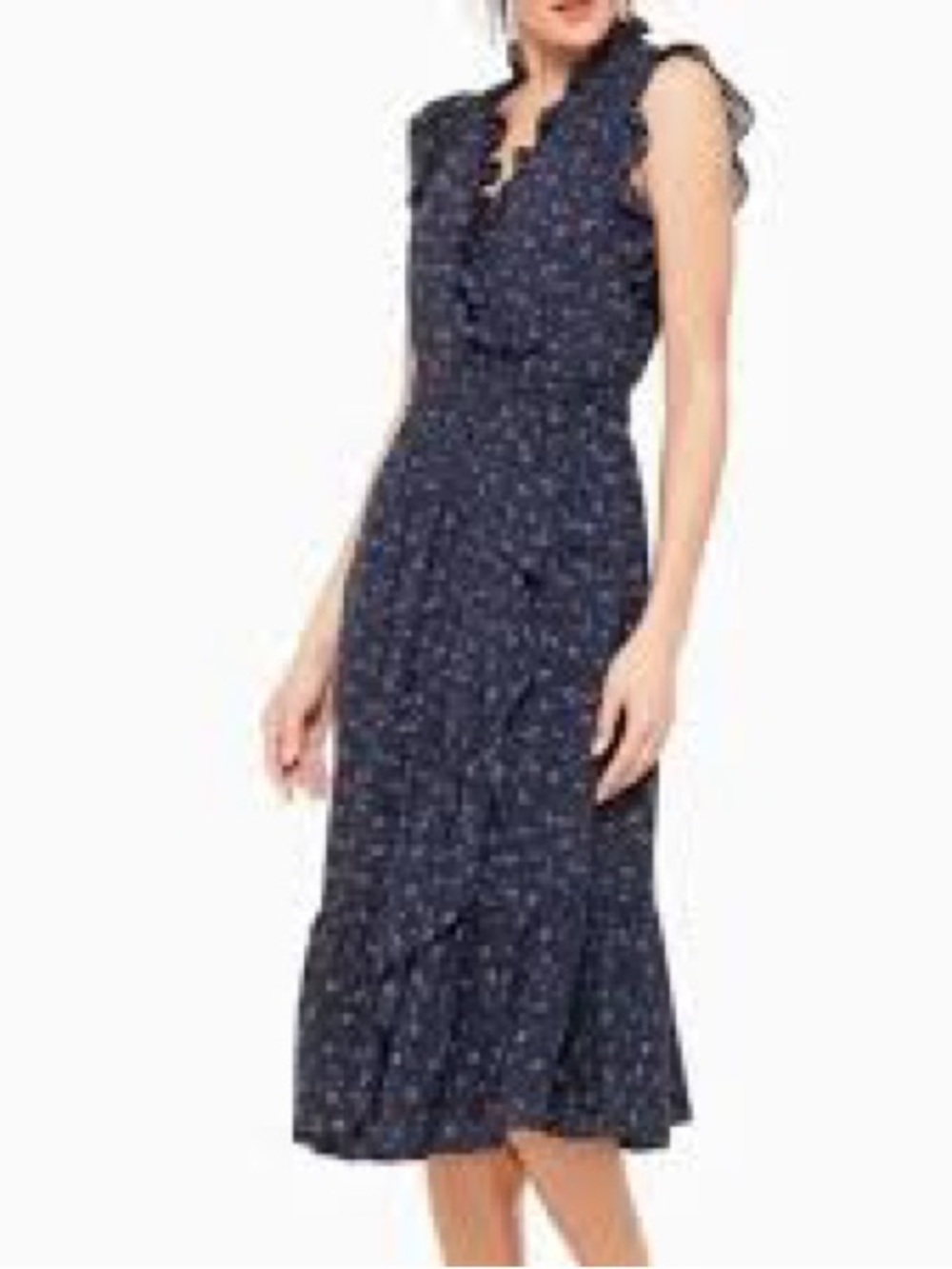 NWOT Kate Spade New York "Out West" Wild Rose Ruffle Faux Wrap Dress size 12, 14